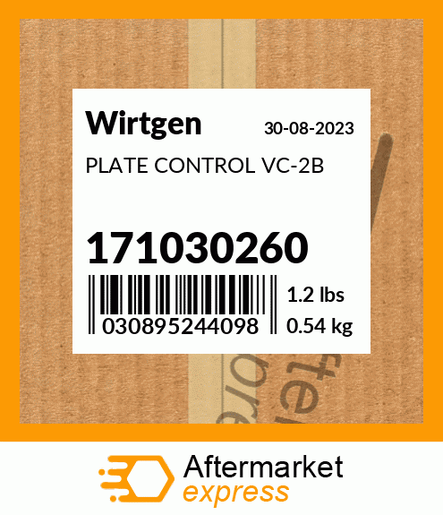 Spare part 171030260 + PLATE CONTROL VC-2B