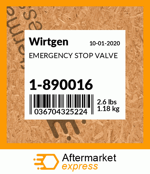 Spare part 1-890016 + EMERGENCY STOP VALVE