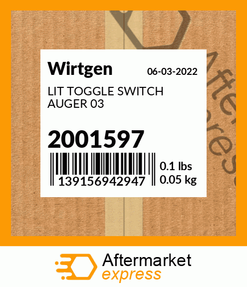 Spare part 2001597 + LIT TOGGLE SWITCH AUGER 03