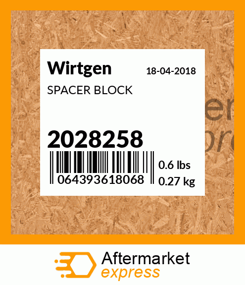 Spare part 2028258 + SPACER BLOCK