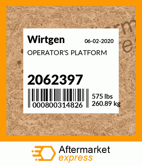 Spare part 2062397 + OPERATOR'S PLATFORM