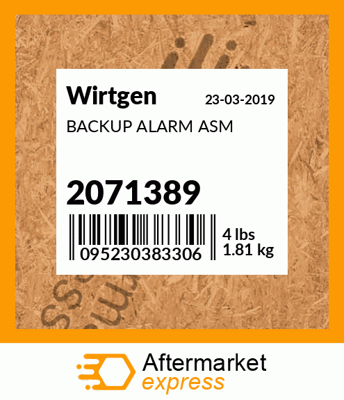 Spare part 2071389 + BACKUP ALARM ASM