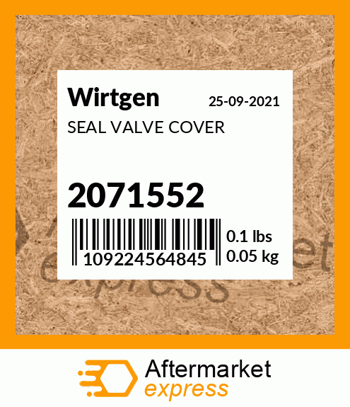 Spare part 2071552 + SEAL VALVE COVER