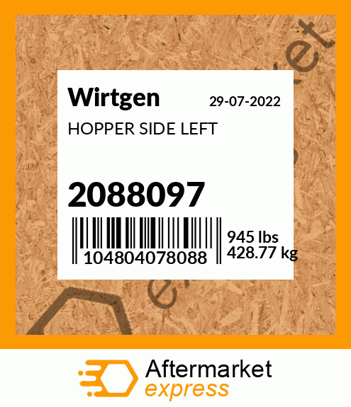 Spare part 2088097 + HOPPER SIDE LEFT