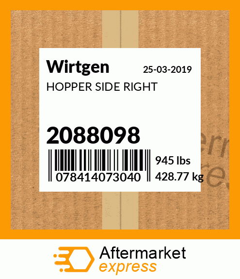 Spare part 2088098 + HOPPER SIDE RIGHT