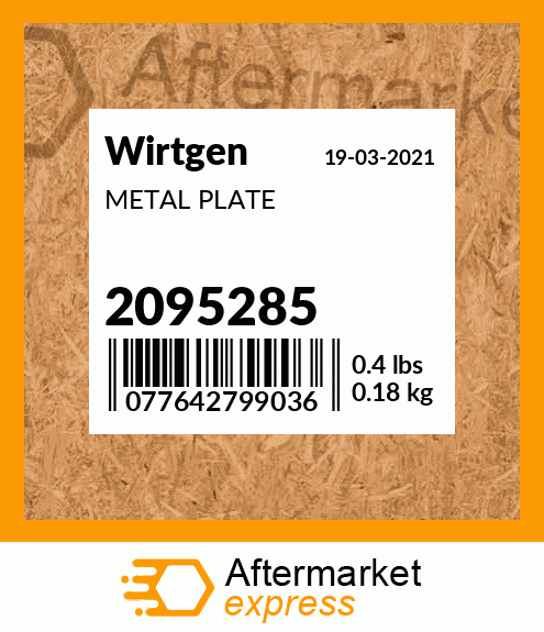 Spare part 2095285 + METAL PLATE