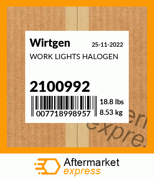 Spare part 2100992 + WORK LIGHTS HALOGEN