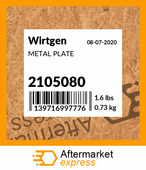 Spare part 2105080 + METAL PLATE