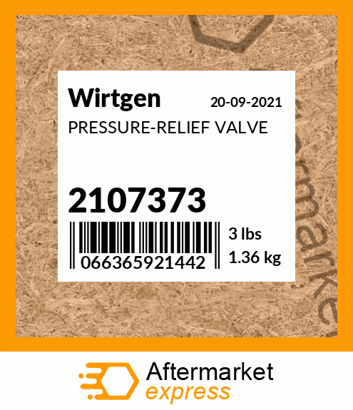 Spare part 2107373 + PRESSURE-RELIEF VALVE