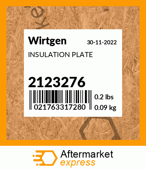 Spare part 2123276 + INSULATION PLATE