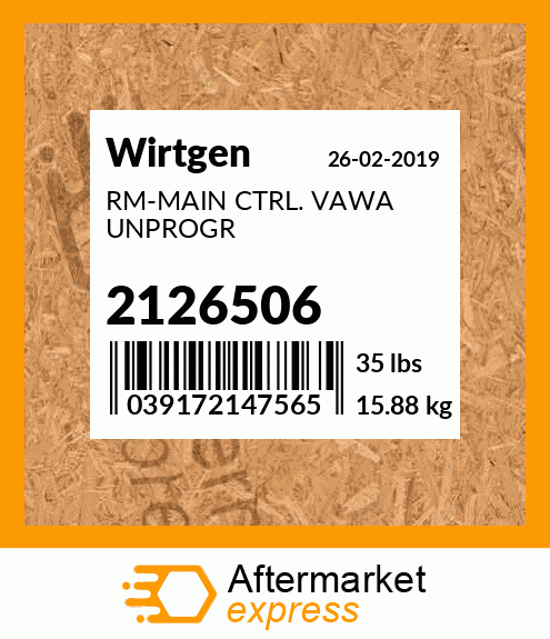 Spare part 2126506 + RM-MAIN CTRL. VAWA UNPROGR