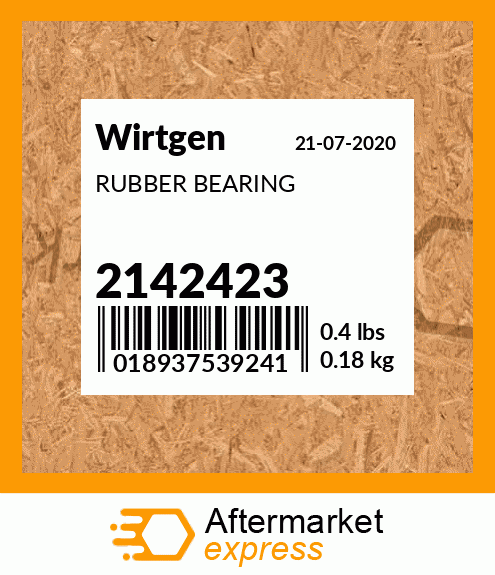 Spare part 2142423 + RUBBER BEARING