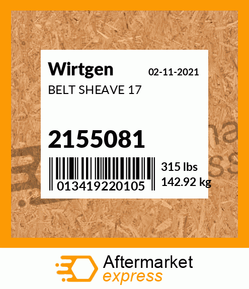 Spare part 2155081 + BELT SHEAVE 17