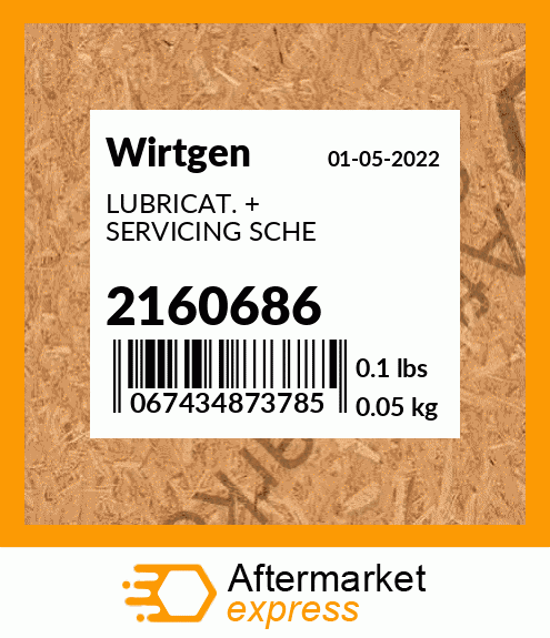 Spare part 2160686 + LUBRICAT. + SERVICING SCHE