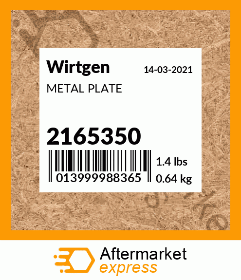 Spare part 2165350 + METAL PLATE