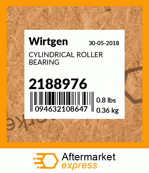 Spare part 2188976 + CYLINDRICAL ROLLER BEARING