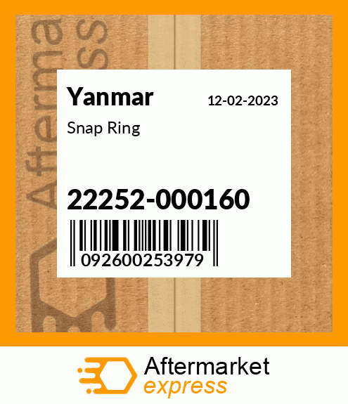 Spare part 22252-000160 + Snap Ring