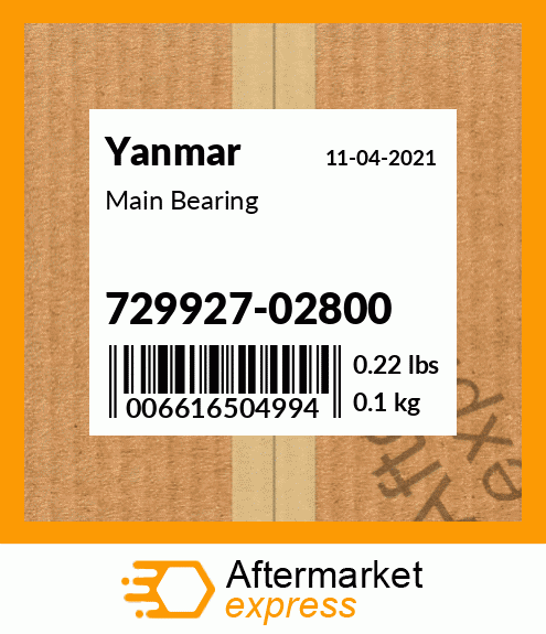 Spare part 729927-02800 + Main Bearing