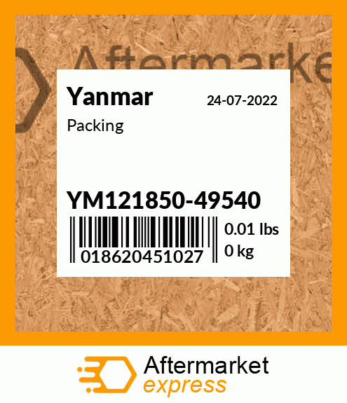 Spare part YM121850-49540 + Packing