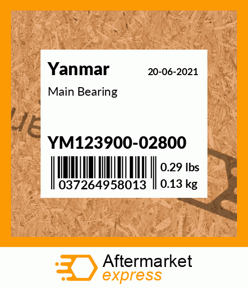 Spare part YM123900-02800 + Main Bearing