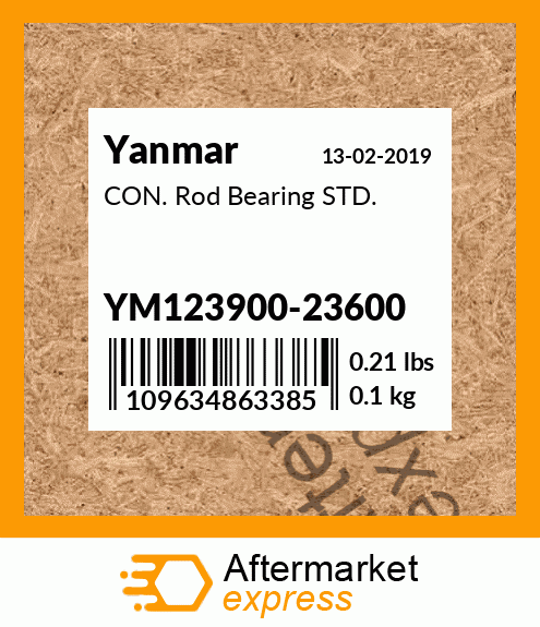 Spare part YM123900-23600 + CON. Rod Bearing STD.