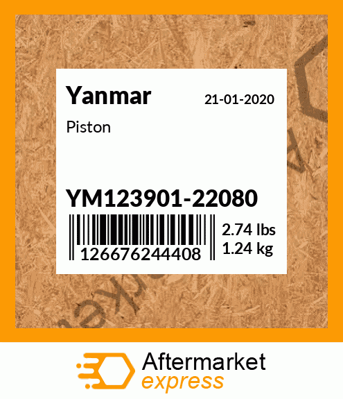 Spare part YM123901-22080 + Piston