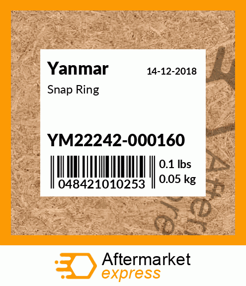 Spare part YM22242-000160 + Snap Ring