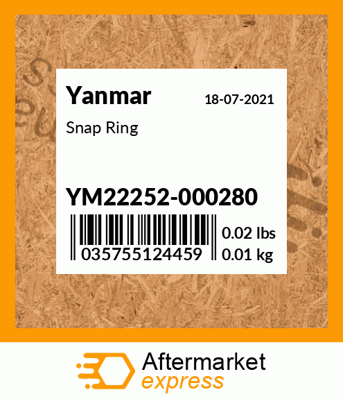 Spare part YM22252-000280 + Snap Ring