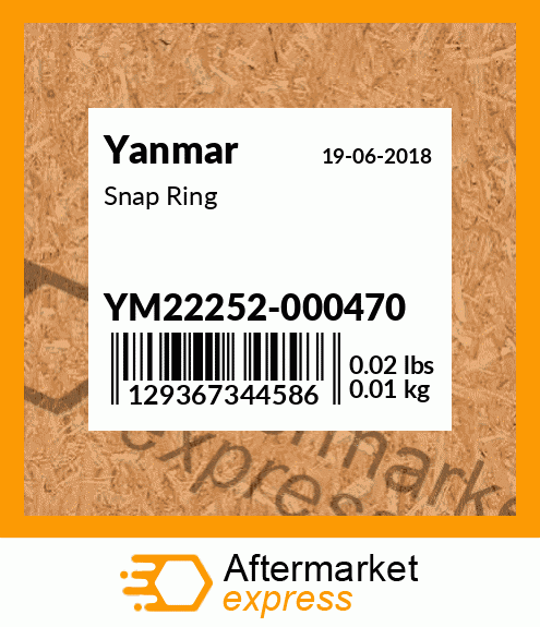 Spare part YM22252-000470 + Snap Ring