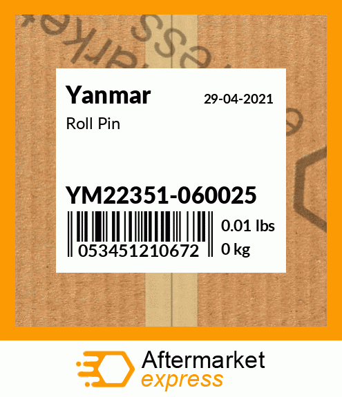 Spare part YM22351-060025 + Roll Pin