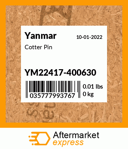 Spare part YM22417-400630 + Cotter Pin