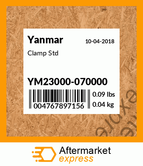 Spare part YM23000-070000 + Clamp Std