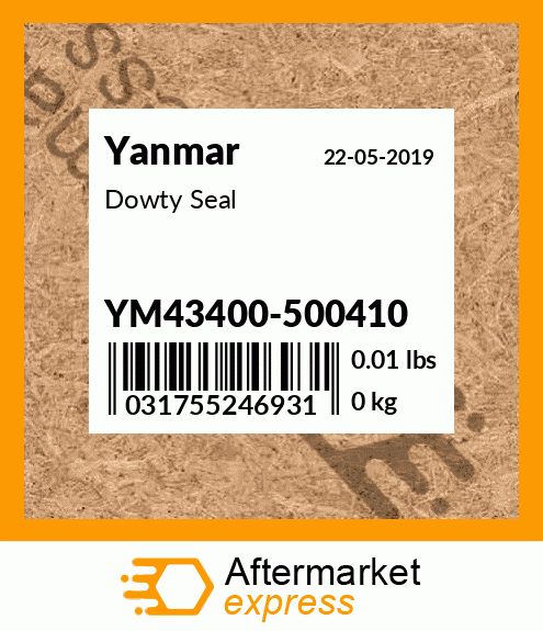 Spare part YM43400-500410 + Dowty Seal