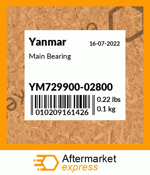 Spare part YM729900-02800 + Main Bearing