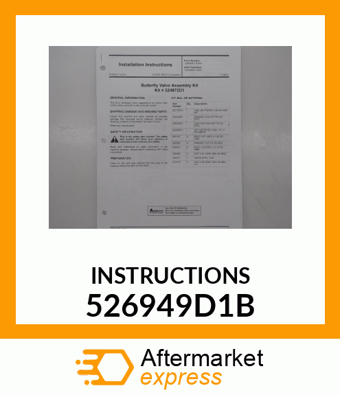 INSTRUCTIONS 526949D1B