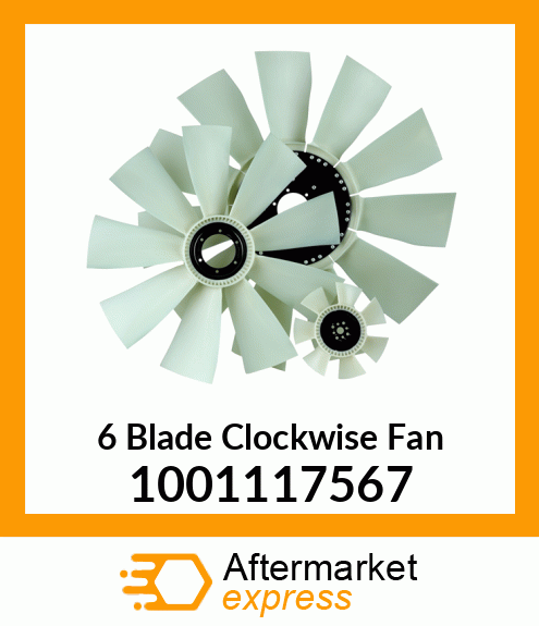 Spare part 1001117567 + New Aftermarket 6 Blade Clockwise Fan