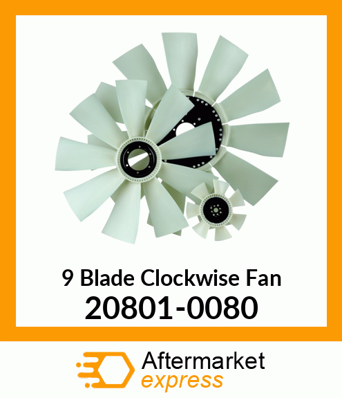 New Aftermarket 9 Blade Clockwise Fan 20801-0080