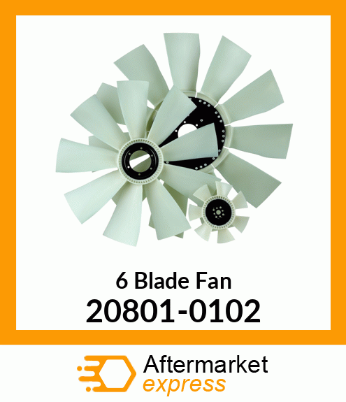 Spare part 20801-0102 + New Aftermarket 6 Blade Fan