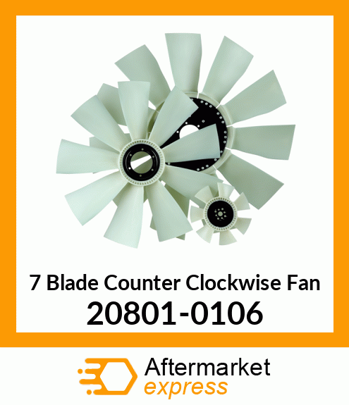 New Aftermarket 7 Blade Counter Clockwise Fan 20801-0106