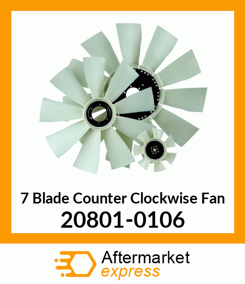 Spare part 20801-0106 + New Aftermarket 7 Blade Counter Clockwise Fan