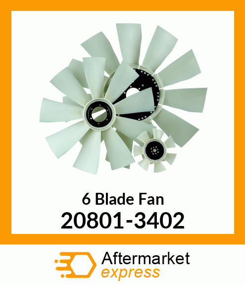 New Aftermarket 6 Blade Fan 20801-3402