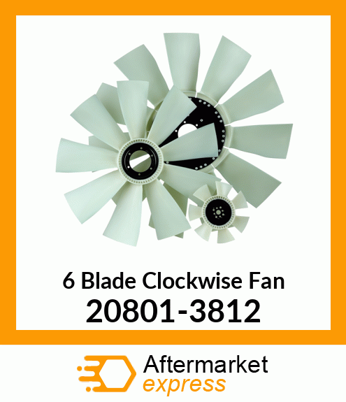 New Aftermarket 6 Blade Clockwise Fan 20801-3812