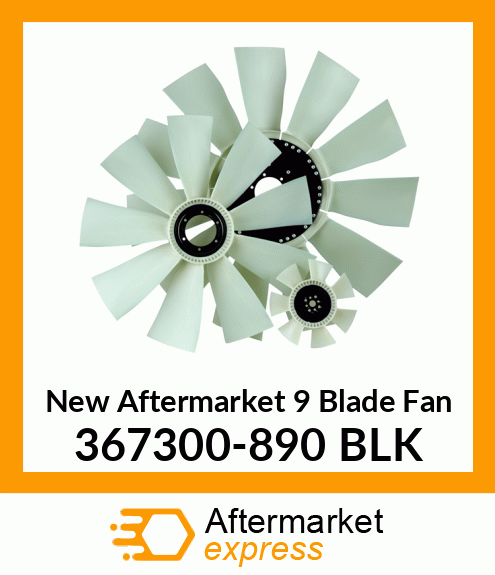 New Aftermarket 9 Blade Fan 367300-890 BLK