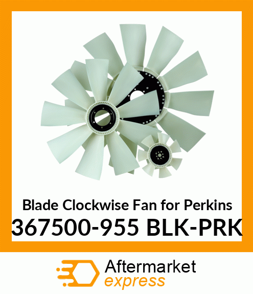 New Aftermarket Blade Clockwise Fan for Perkins 367500-955 BLK-PRK