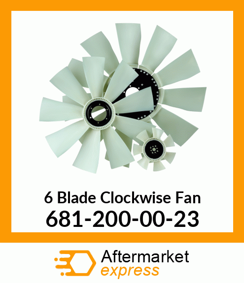 New Aftermarket 6 Blade Clockwise Fan 681-200-00-23