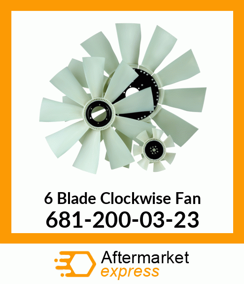 New Aftermarket 6 Blade Clockwise Fan 681-200-03-23