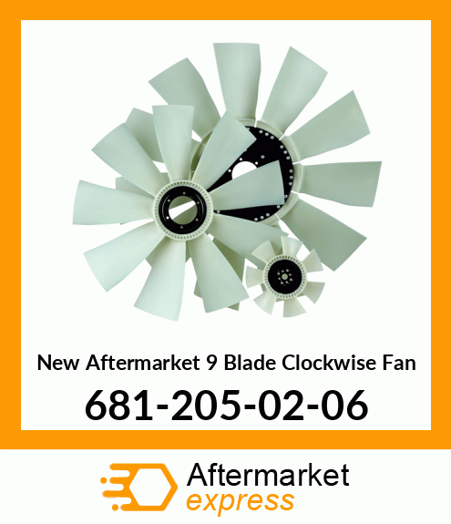 New Aftermarket 9 Blade Clockwise Fan 681-205-02-06
