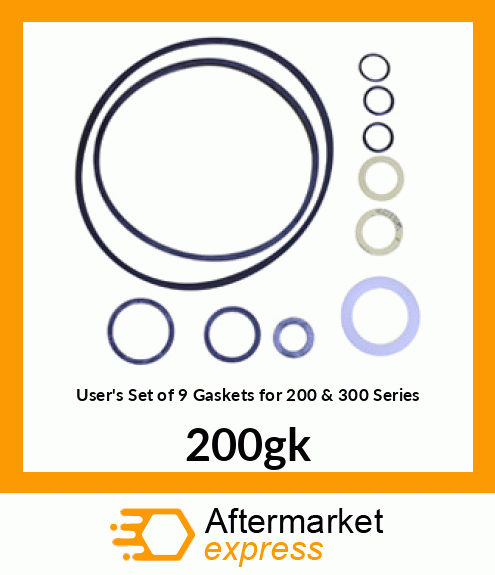 User's Set of 9 Gaskets for 200 & 300 Series 200-GK