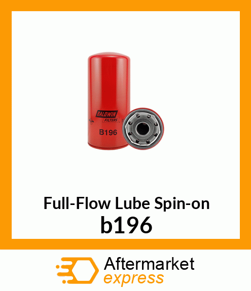 Spare part b196 + Full-Flow Lube Spin-on