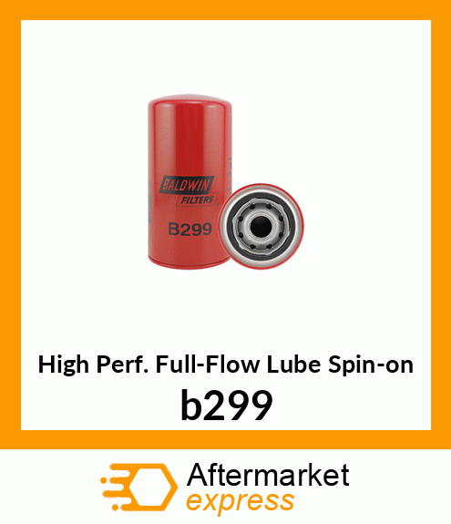 Spare part b299 + High Perf. Full-Flow Lube Spin-on